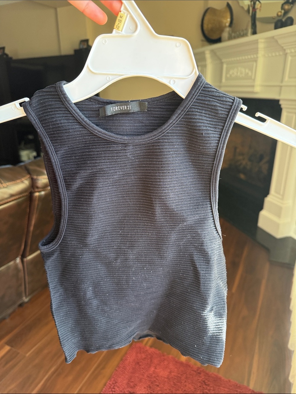 Forever 21 Black Ribbed Tank Crop Top